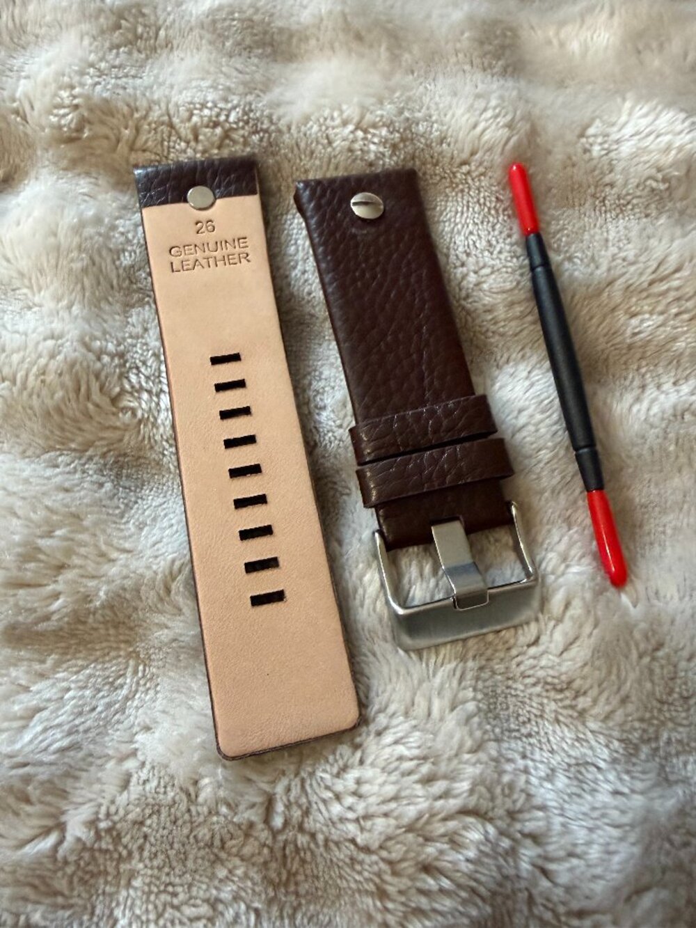 Calfskin Leather Watch Strap Replacement Band Stainless Buckle timepiece